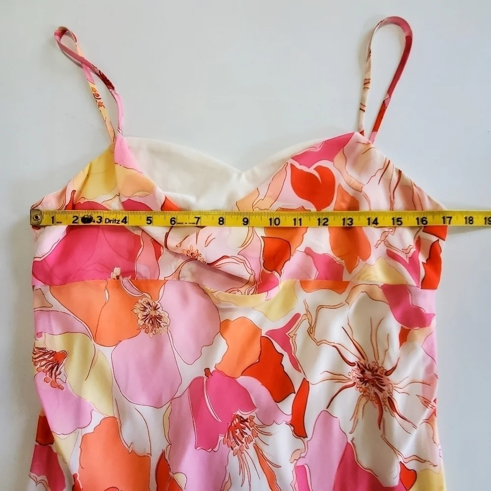 1204 * Alyn Paige New York Floral Hankerchielf Hem Dress Pink Size 13/14 - Picture 5 of 7